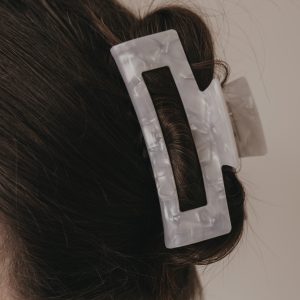 Haarspange eckig Maxi Pearl