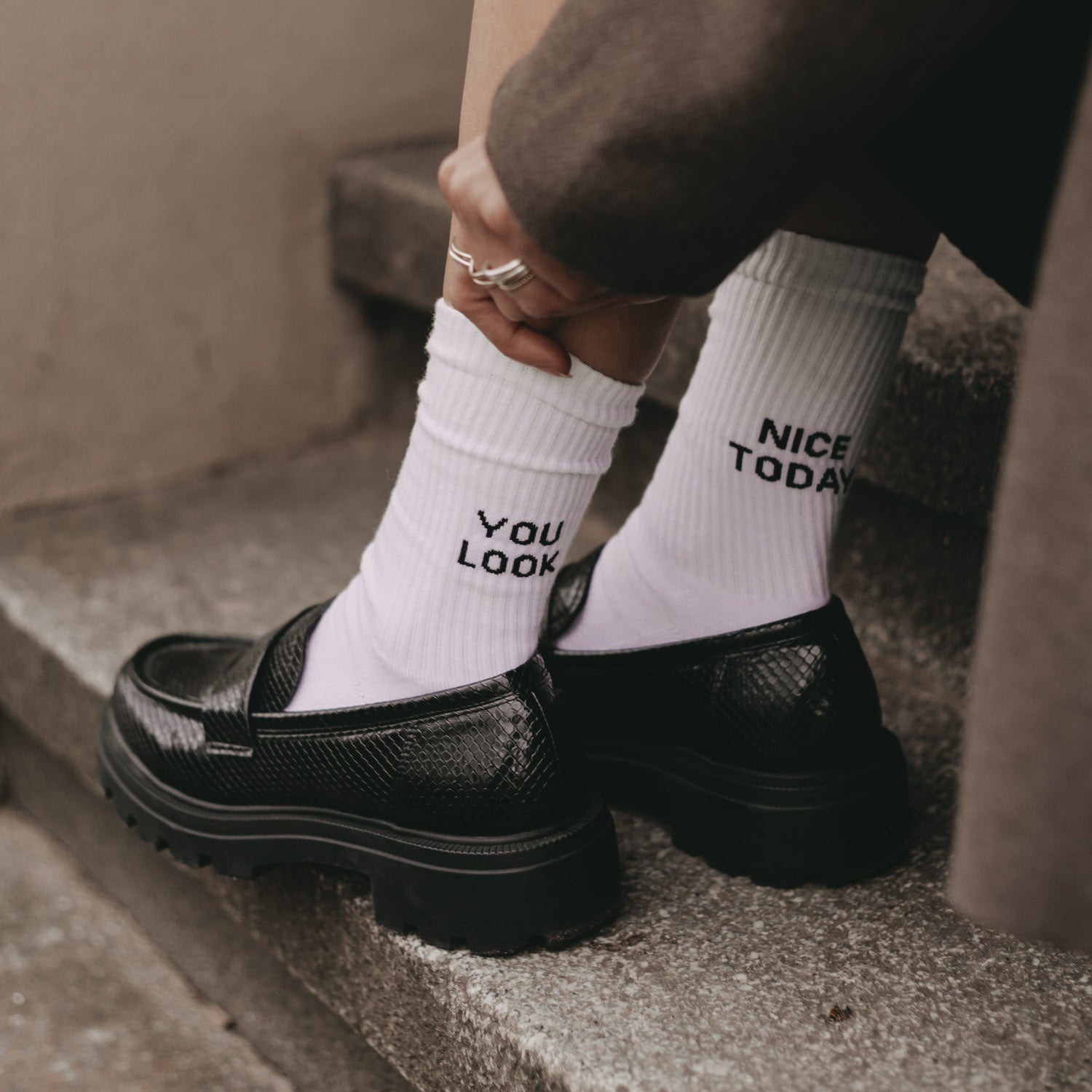 Socken weiß You look nice today
