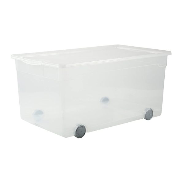 Box mit Rollen 63 l CLEAR