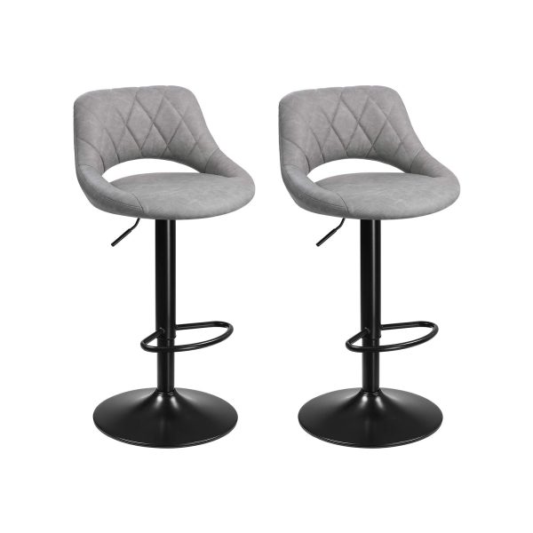 Barhocker 2er Set höhenverstellbar Grau