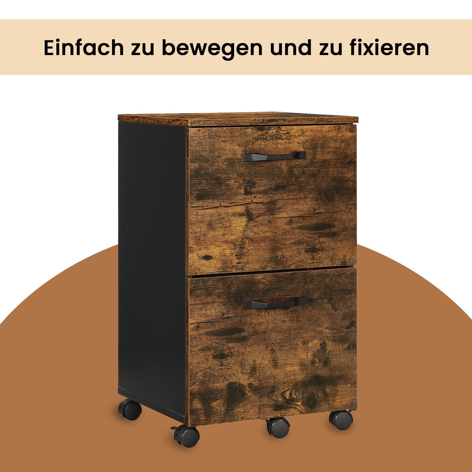 Rollcontainer vintagebraun-schwarz