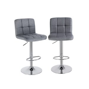 Barhocker 2er Set grau meliert