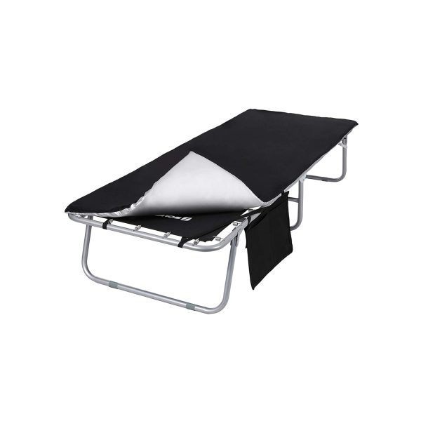Feldbett mit Auflage Schwarz