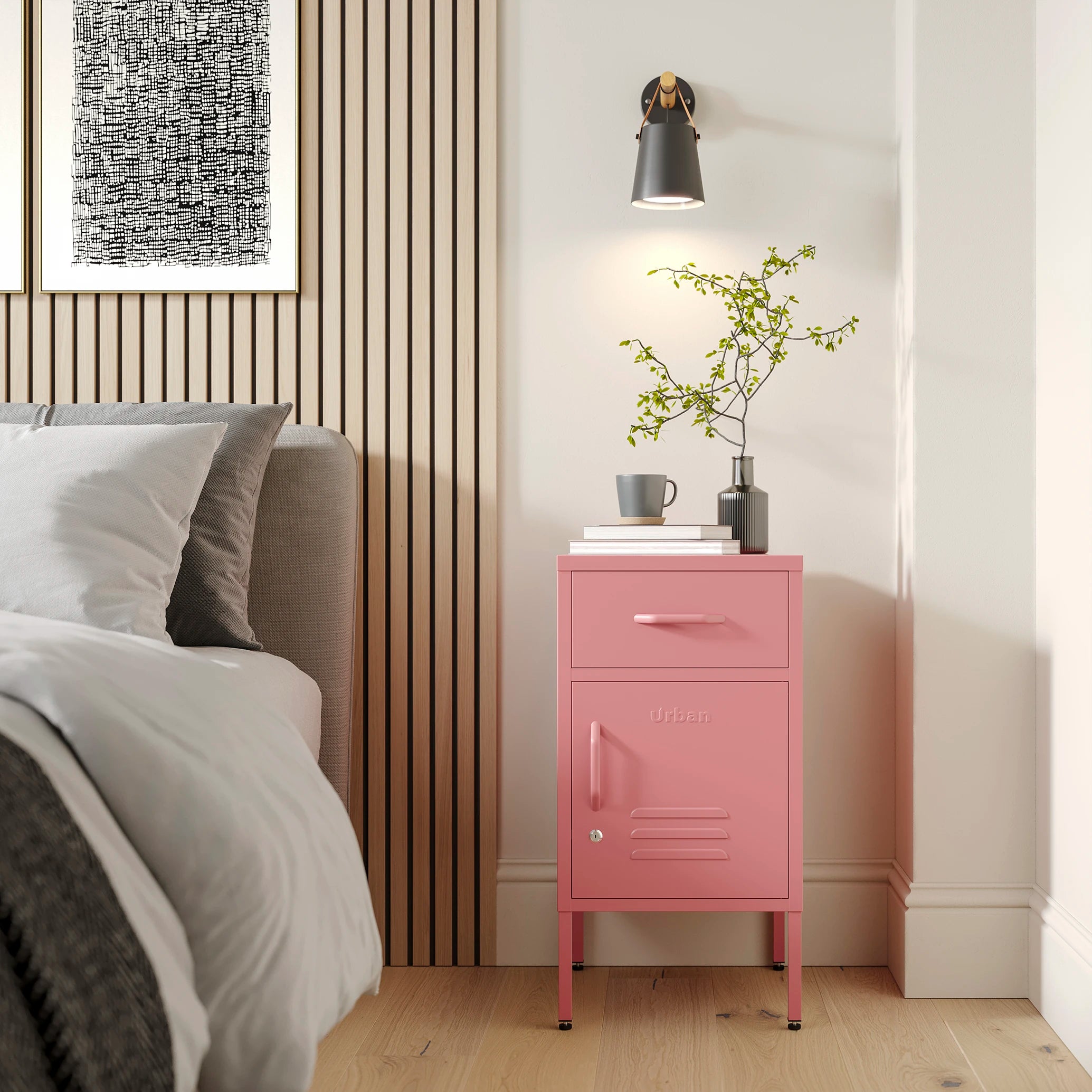 The Bromley - Side Table, Storage Locker Flamingo