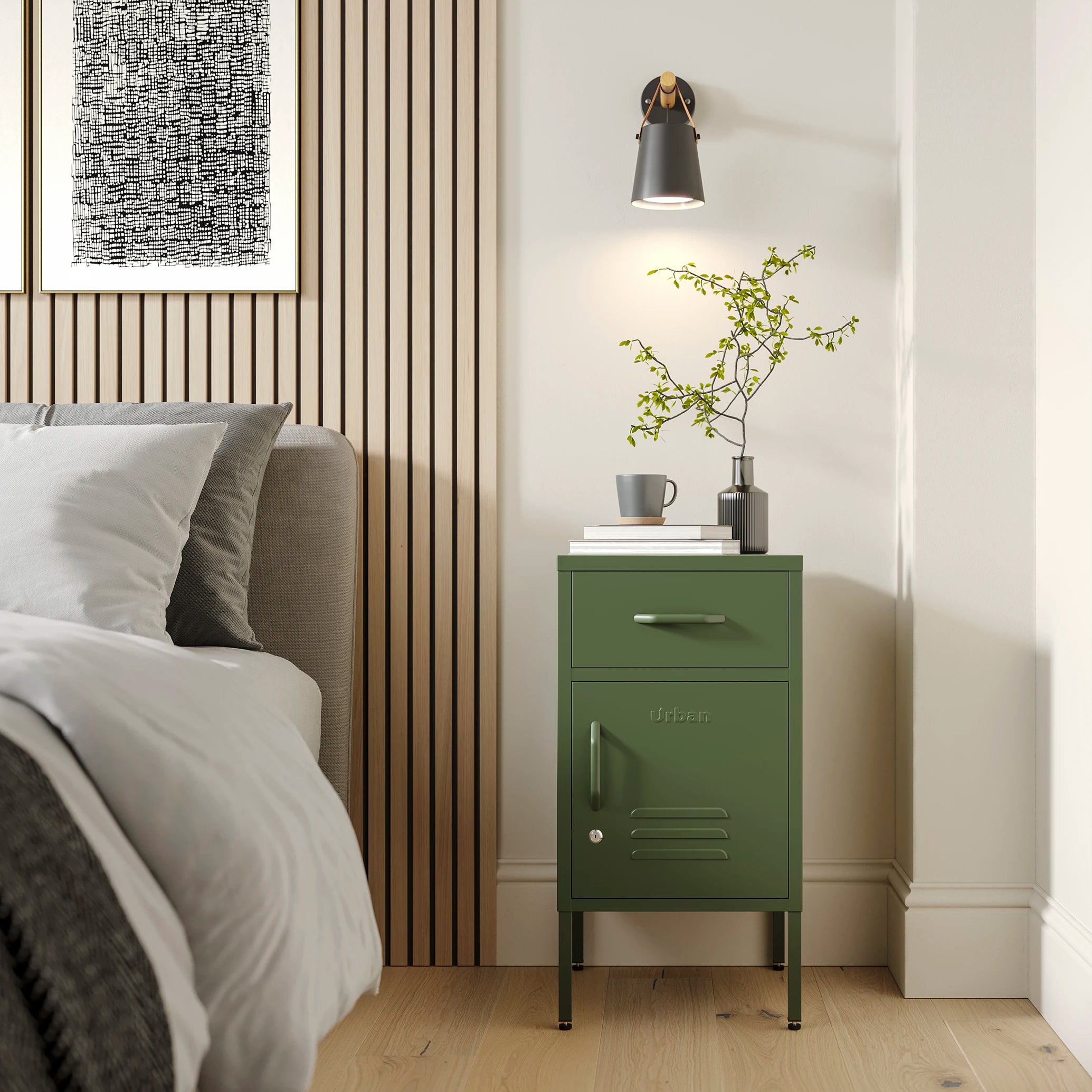 The Bromley - Side Table, Storage Locker Forest