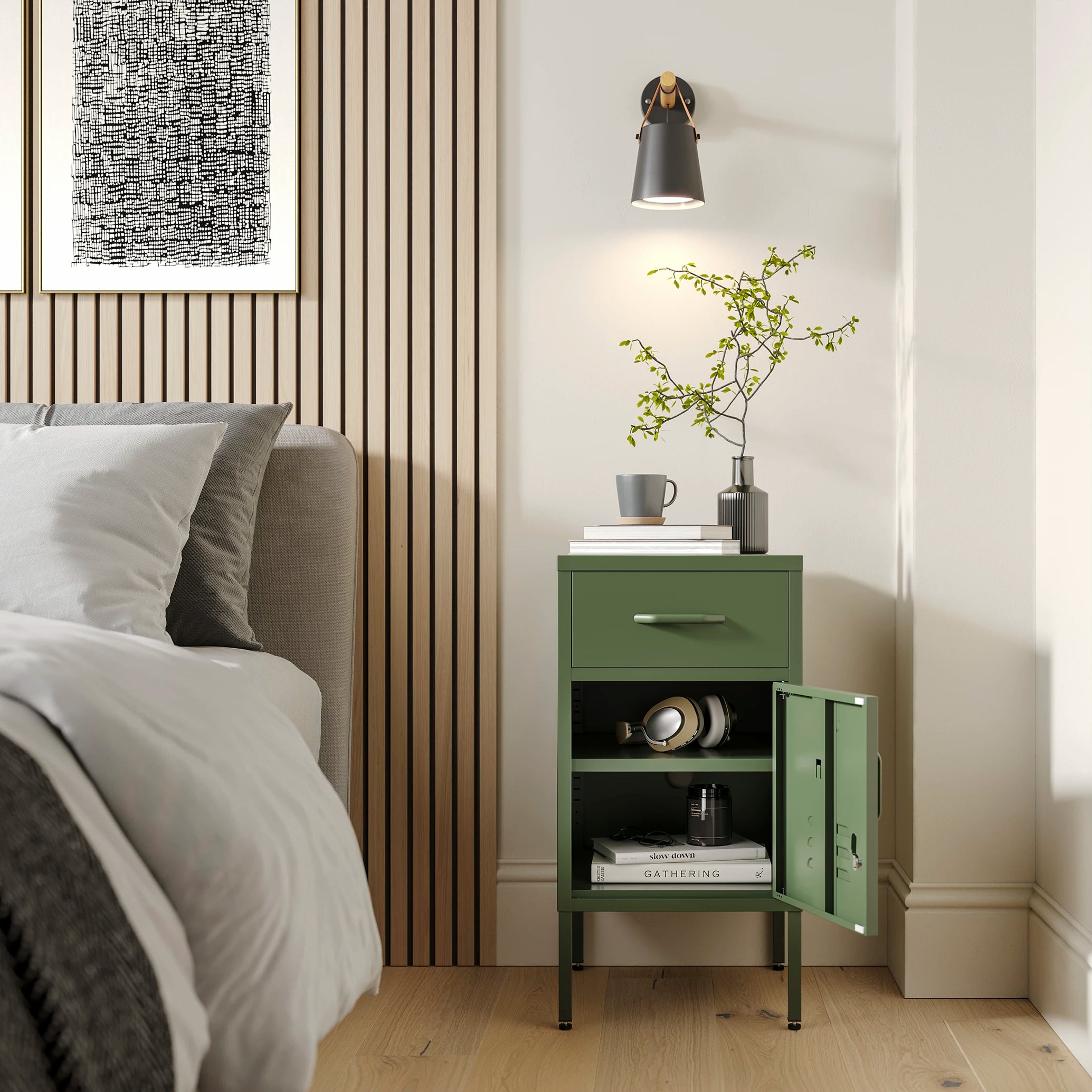 The Bromley - Side Table, Storage Locker Forest