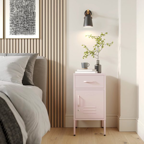 The Bromley - Side Table, Storage Locker Light Pink