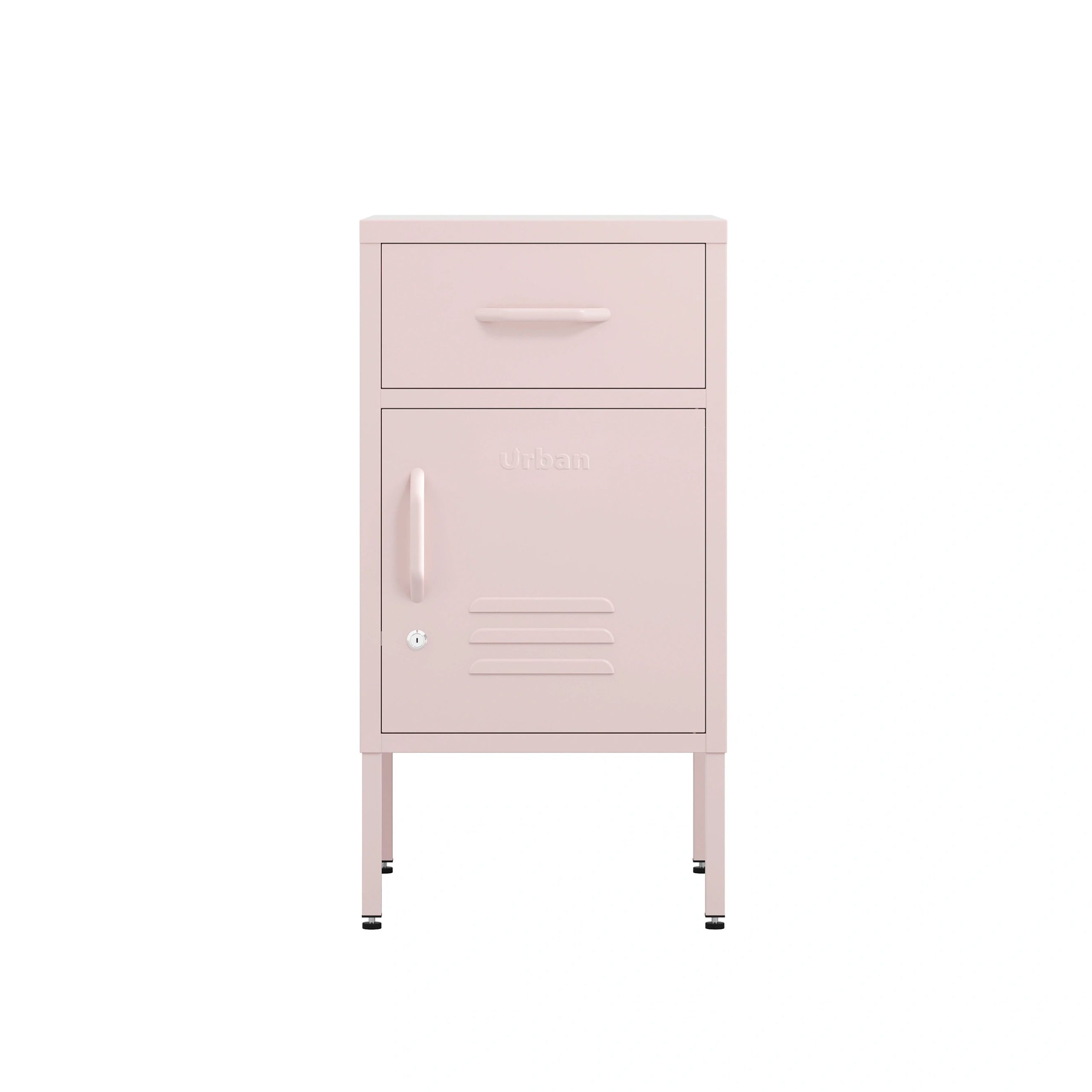 The Bromley - Side Table, Storage Locker Light Pink