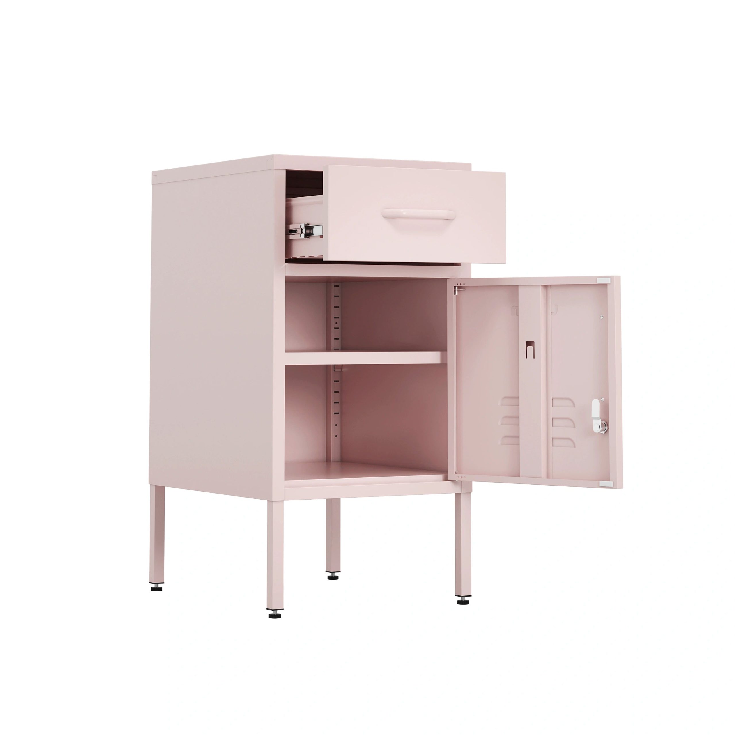 The Bromley - Side Table, Storage Locker Light Pink