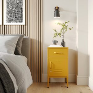 The Bromley - Side Table, Storage Locker Mustard