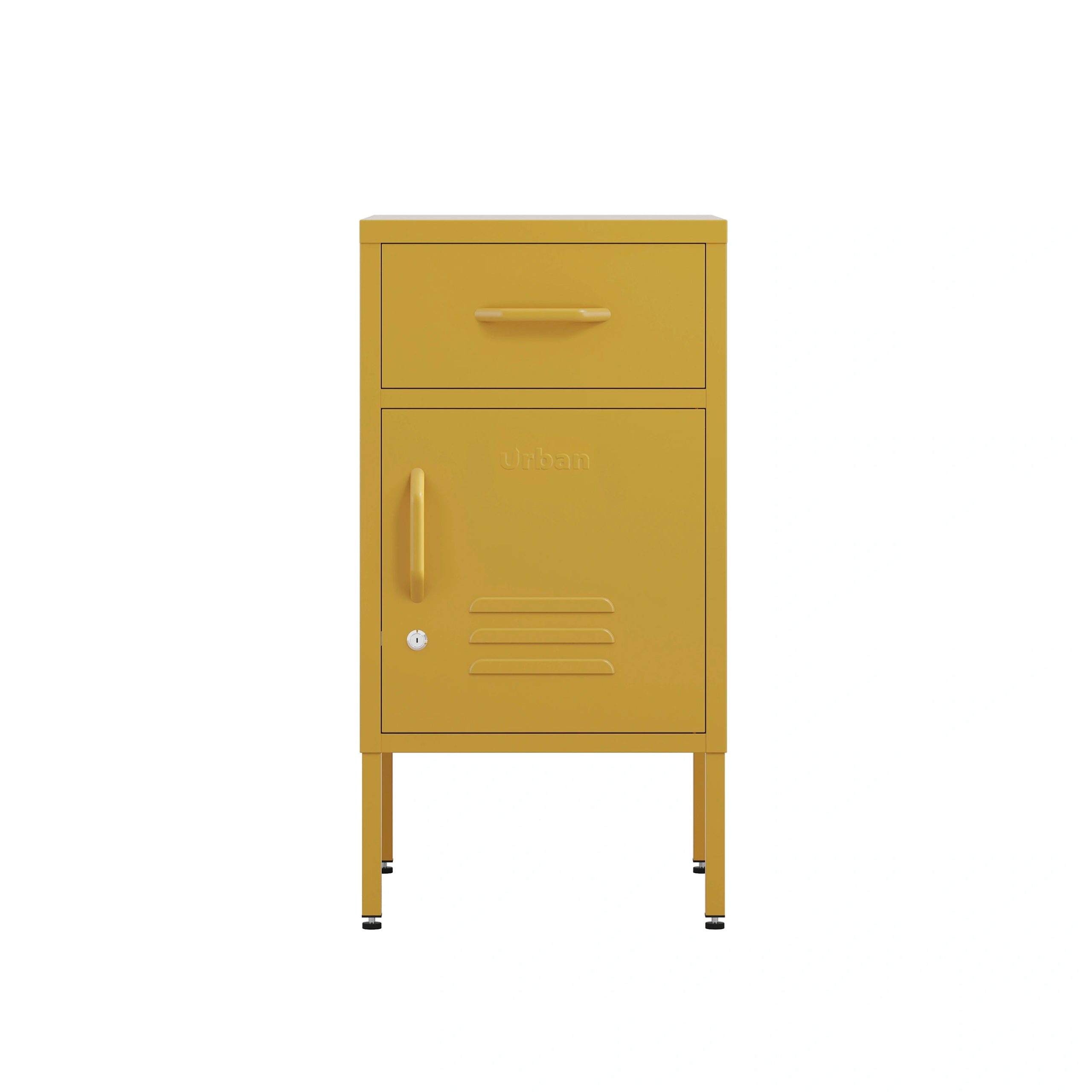 The Bromley - Side Table, Storage Locker Mustard