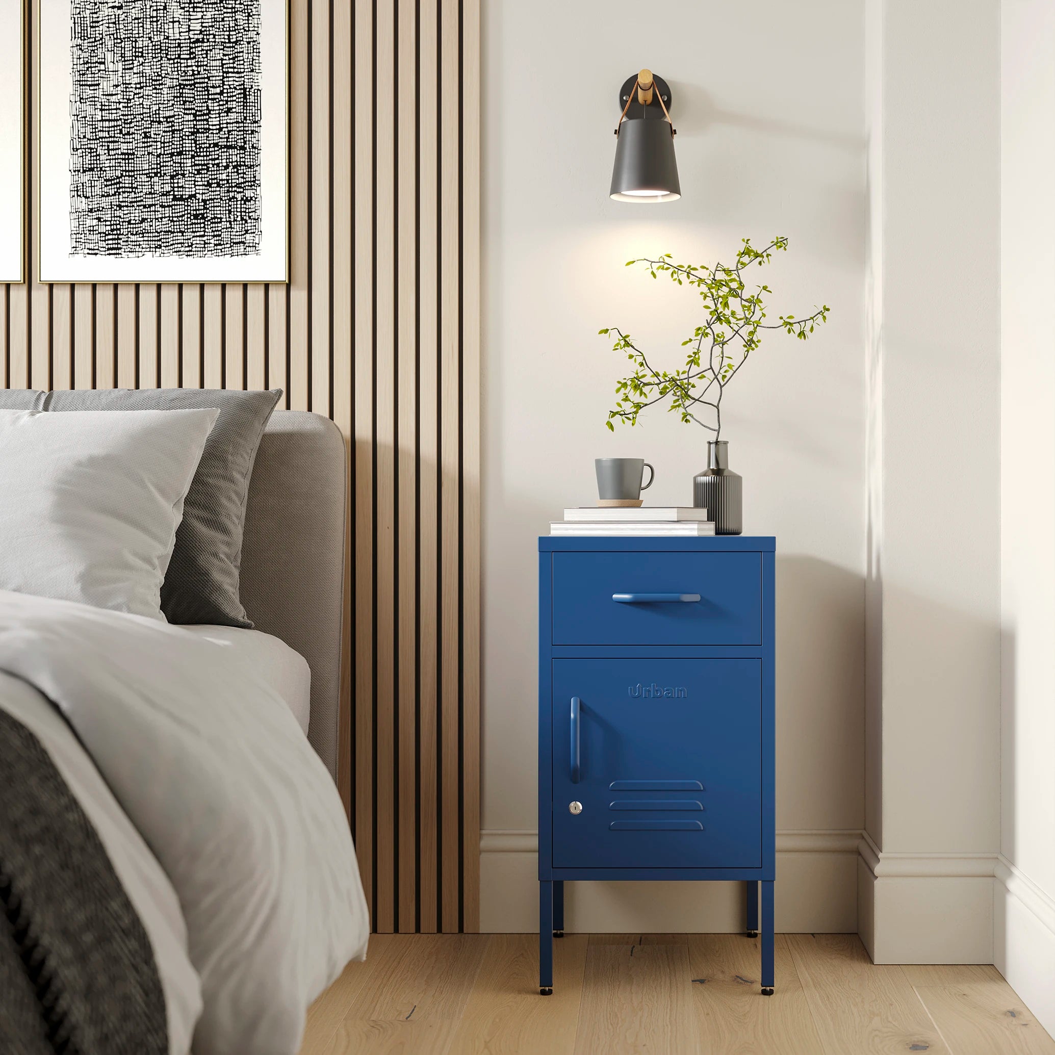The Bromley - Side Table, Storage Locker Navy