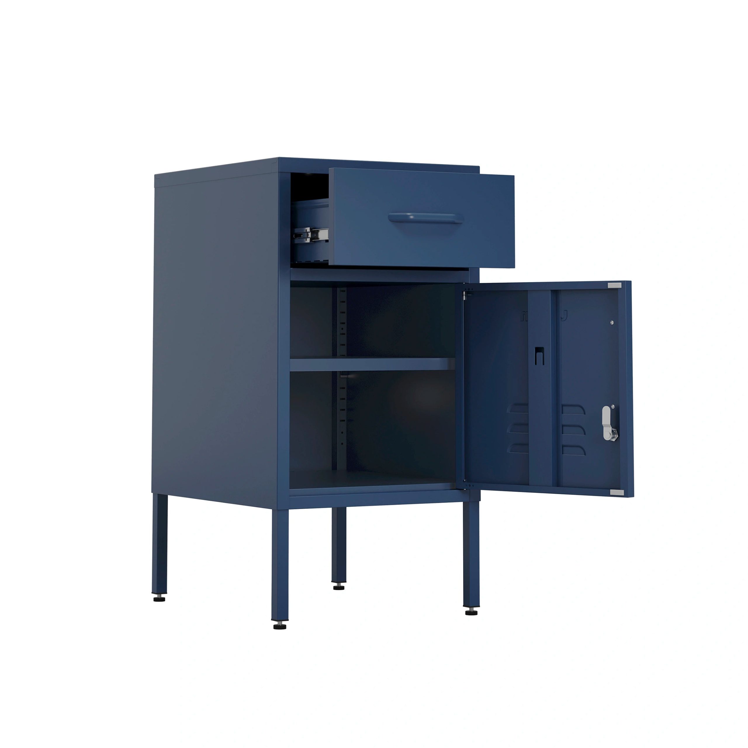The Bromley - Side Table, Storage Locker Navy