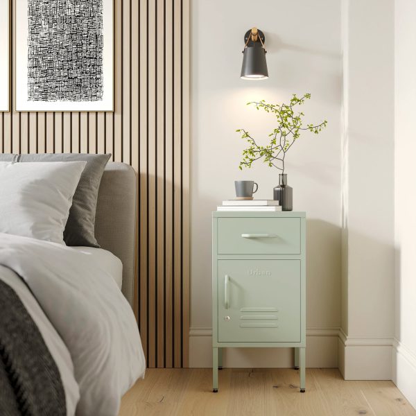 The Bromley - Side Table, Storage Locker Sage