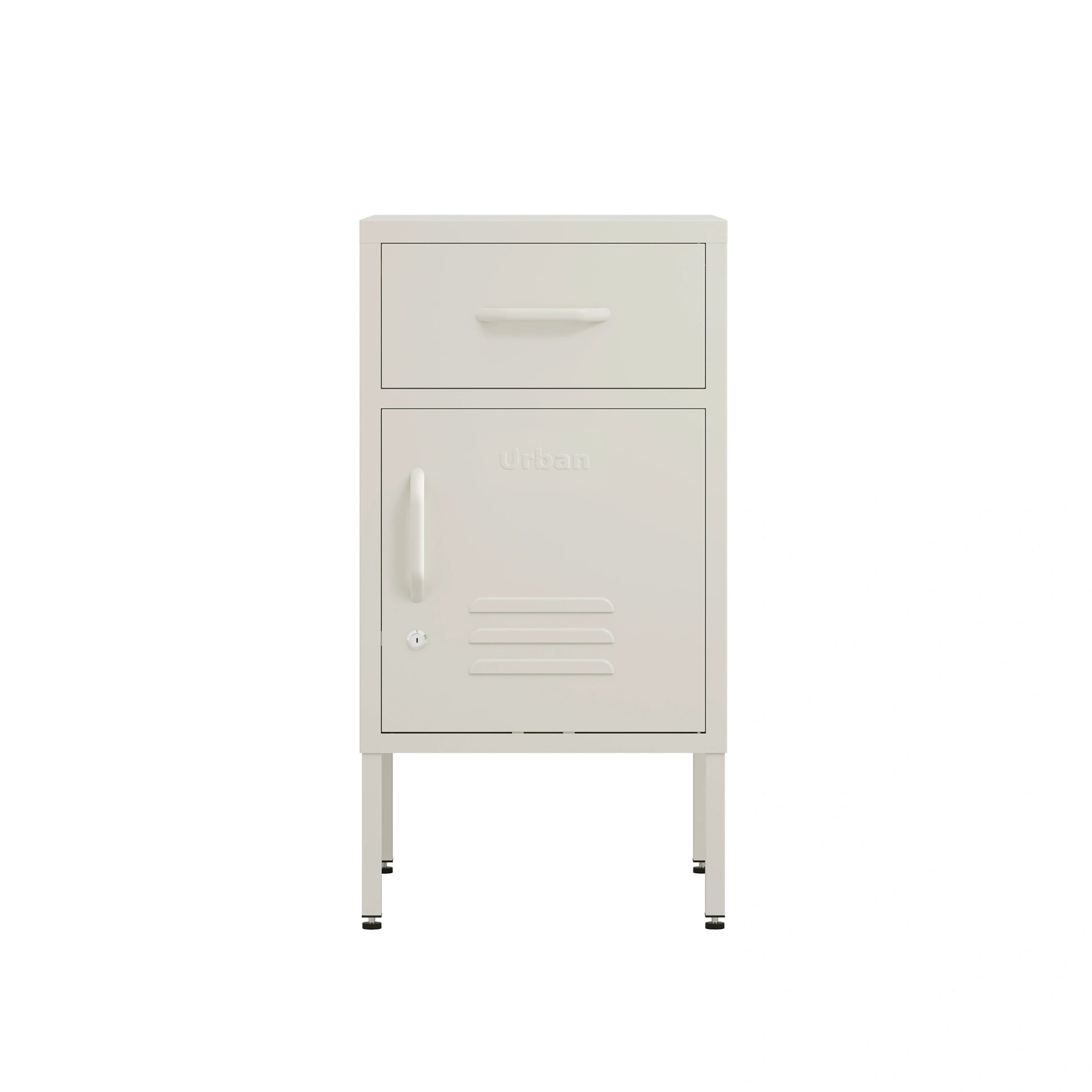 The Bromley - Side Table, Storage Locker Vanilla
