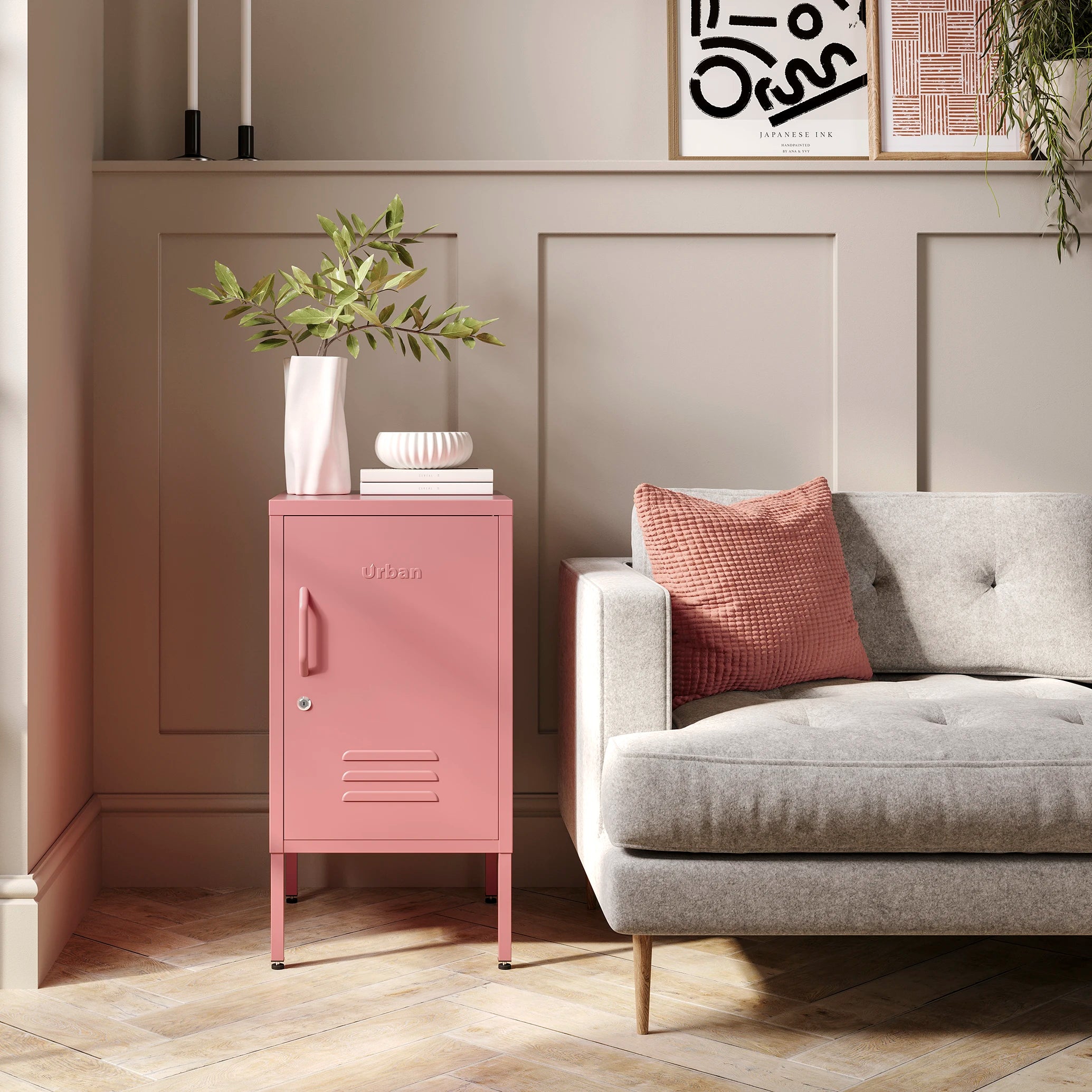 The Camden - Side Table, Storage Locker Flamingo