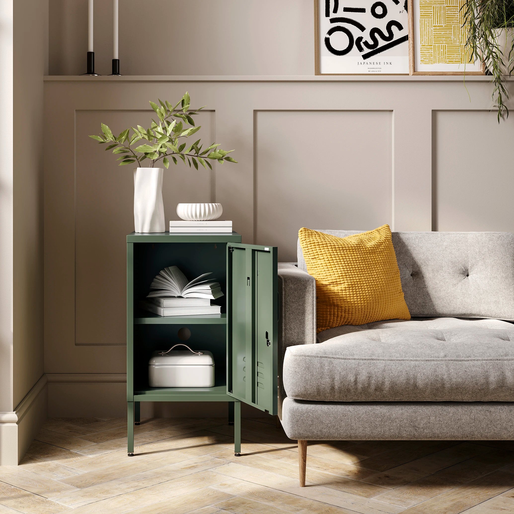 The Camden - Side Table, Storage Locker Forest