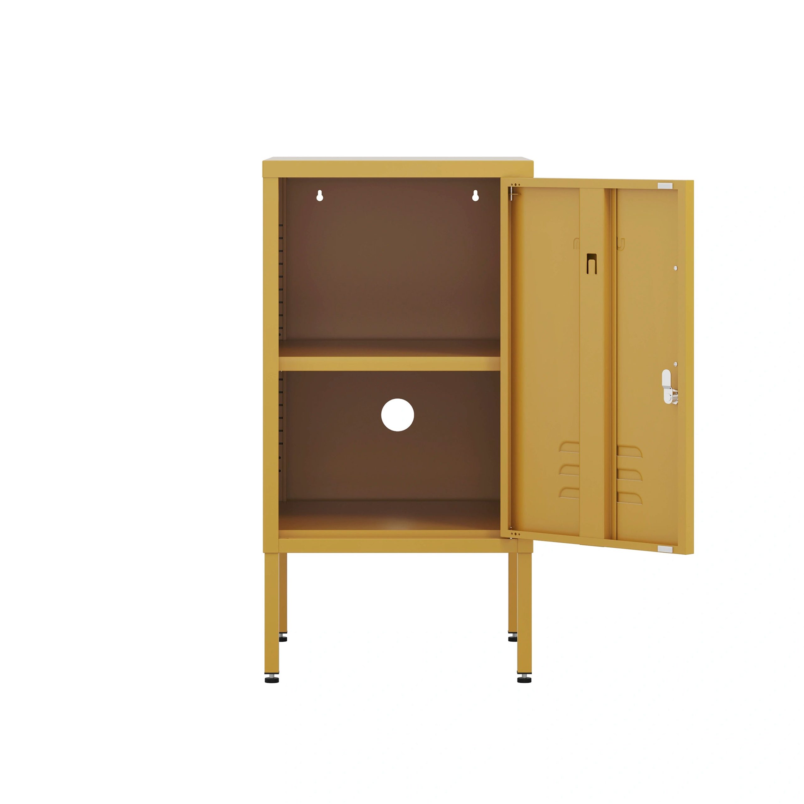 The Camden - Side Table, Storage Locker Mustard
