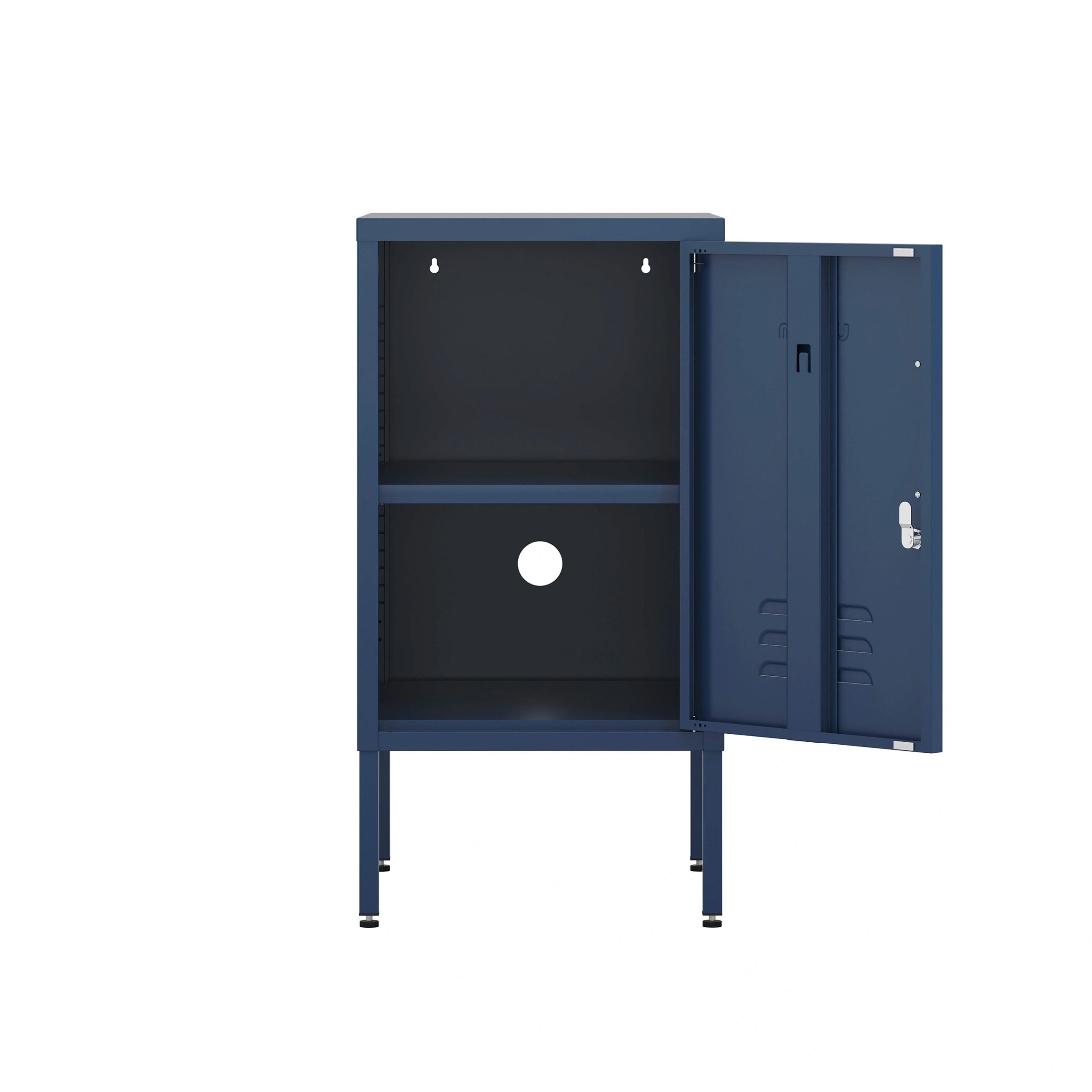 The Camden - Side Table, Storage Locker Navy Blue