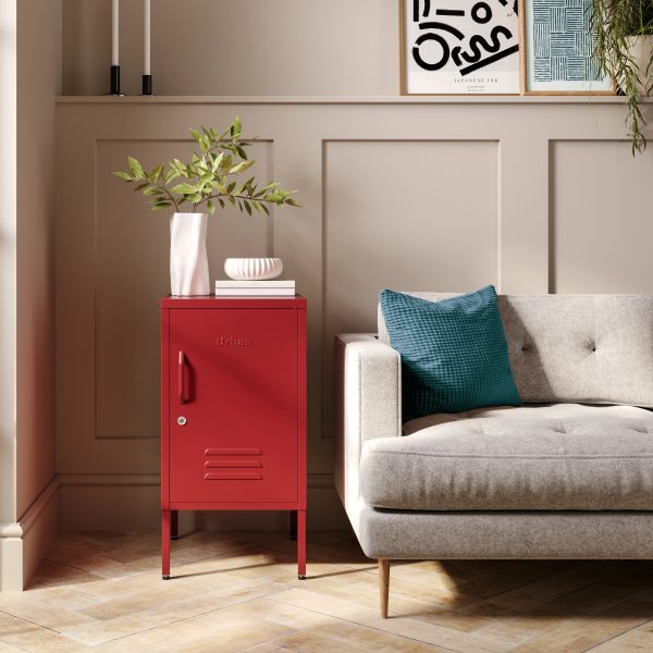 The Camden - Side Table, Storage Locker Red