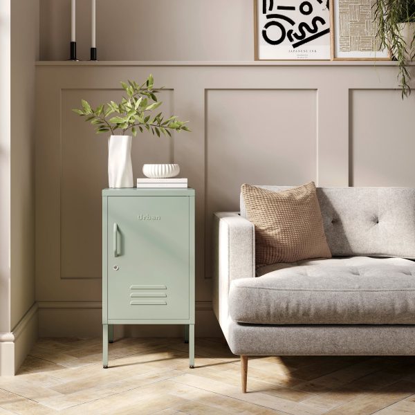 The Camden - Side Table, Storage Locker Sage