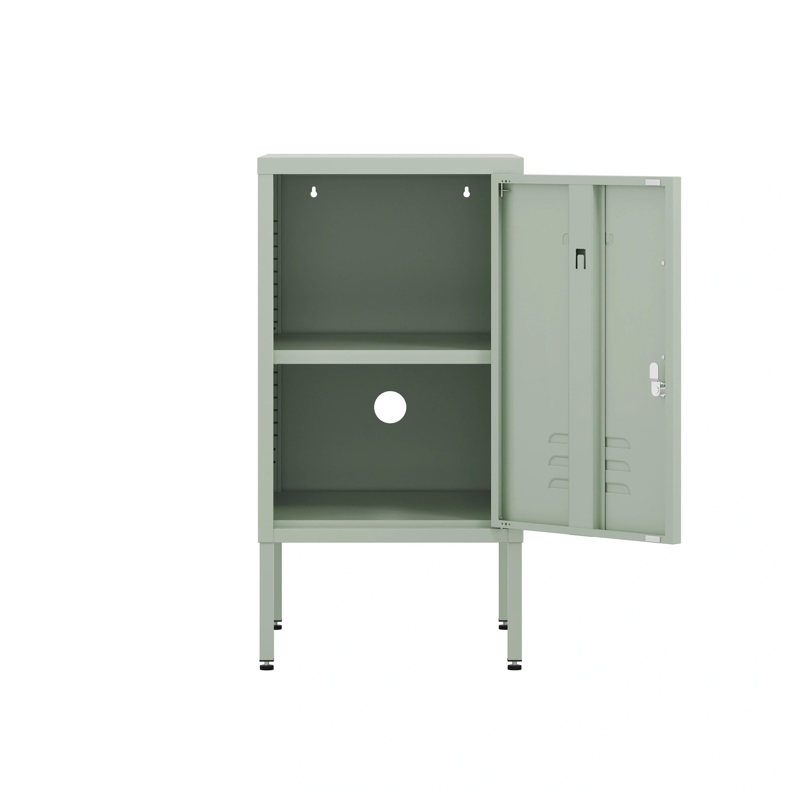 The Camden - Side Table, Storage Locker Sage