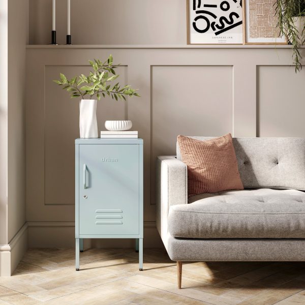 The Camden - Side Table, Storage Locker Sky Blue