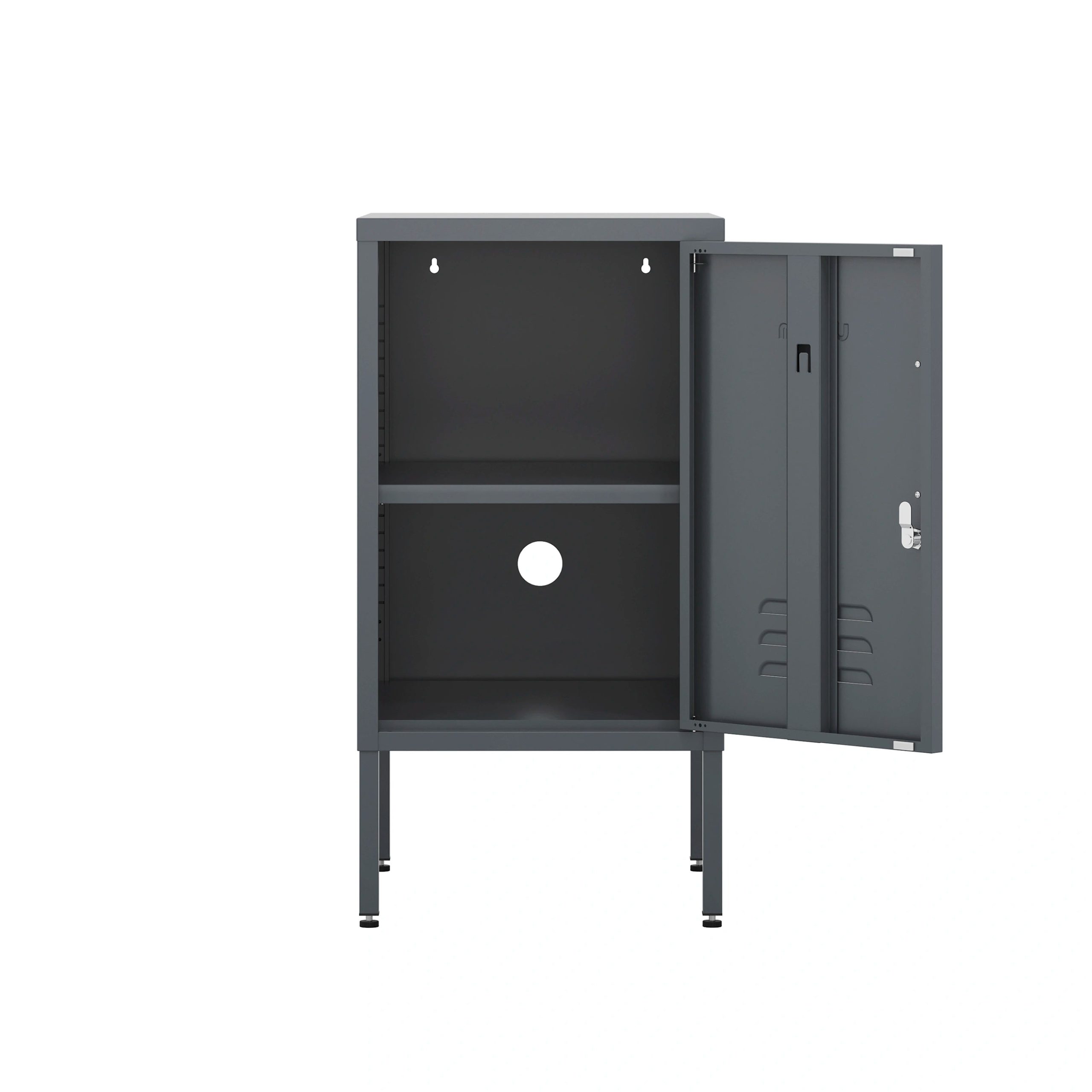 The Camden - Side Table, Storage Locker Slate Grey
