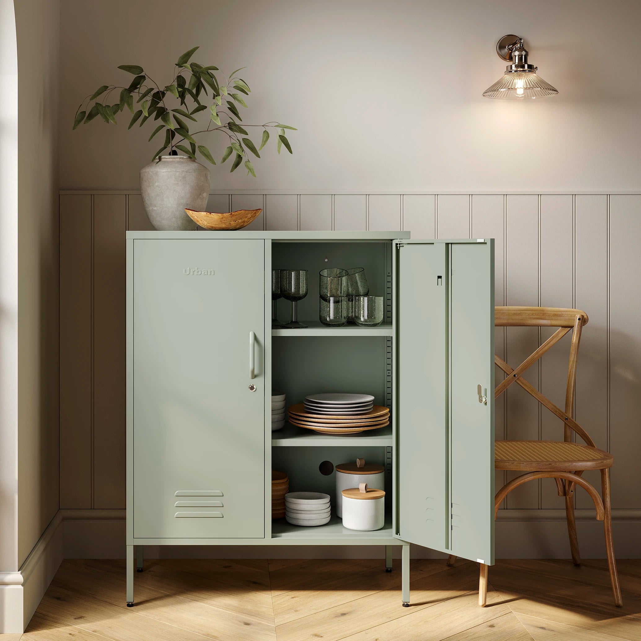 The Fulham - Home Style Storage Locker In Sage