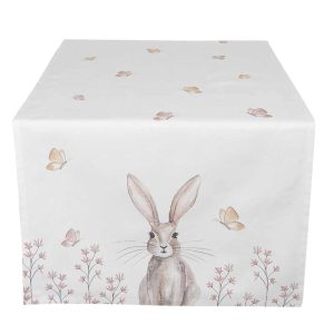 Clayre & Eef - Tischläufer Hase beige