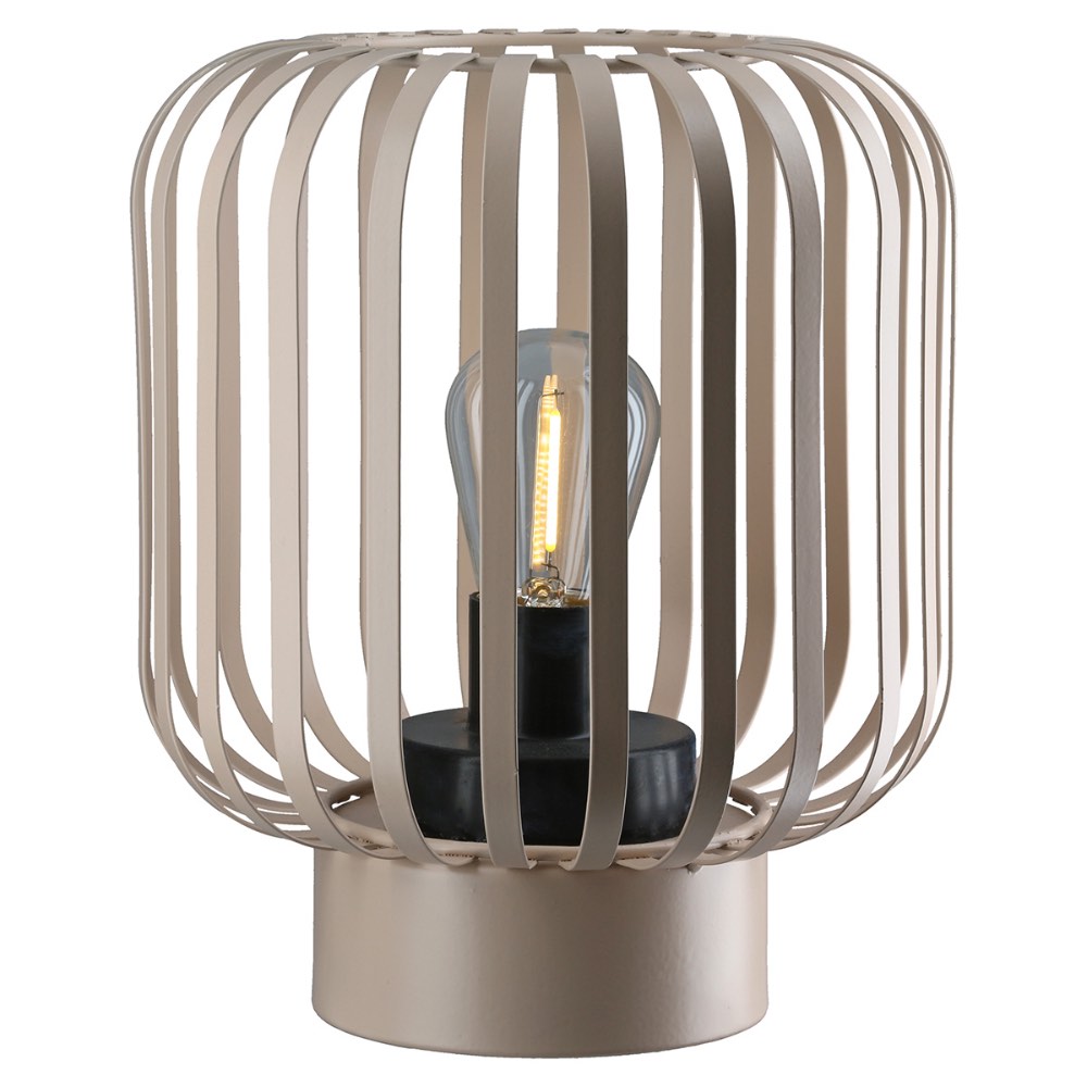 Gilde - Windlicht (LED) Pavone Metall beige