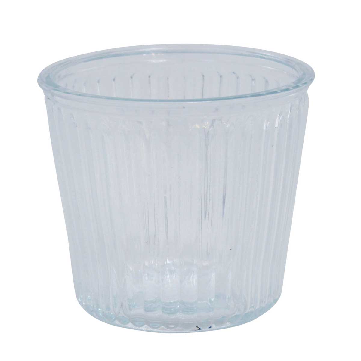 Krasilnikoff - Windlicht Glas Rillenoptik medium