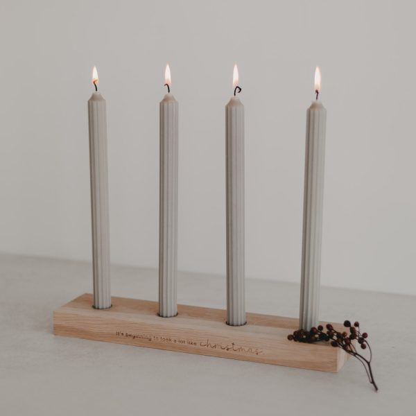 Adventskerzenbrett aus Eiche Christmas