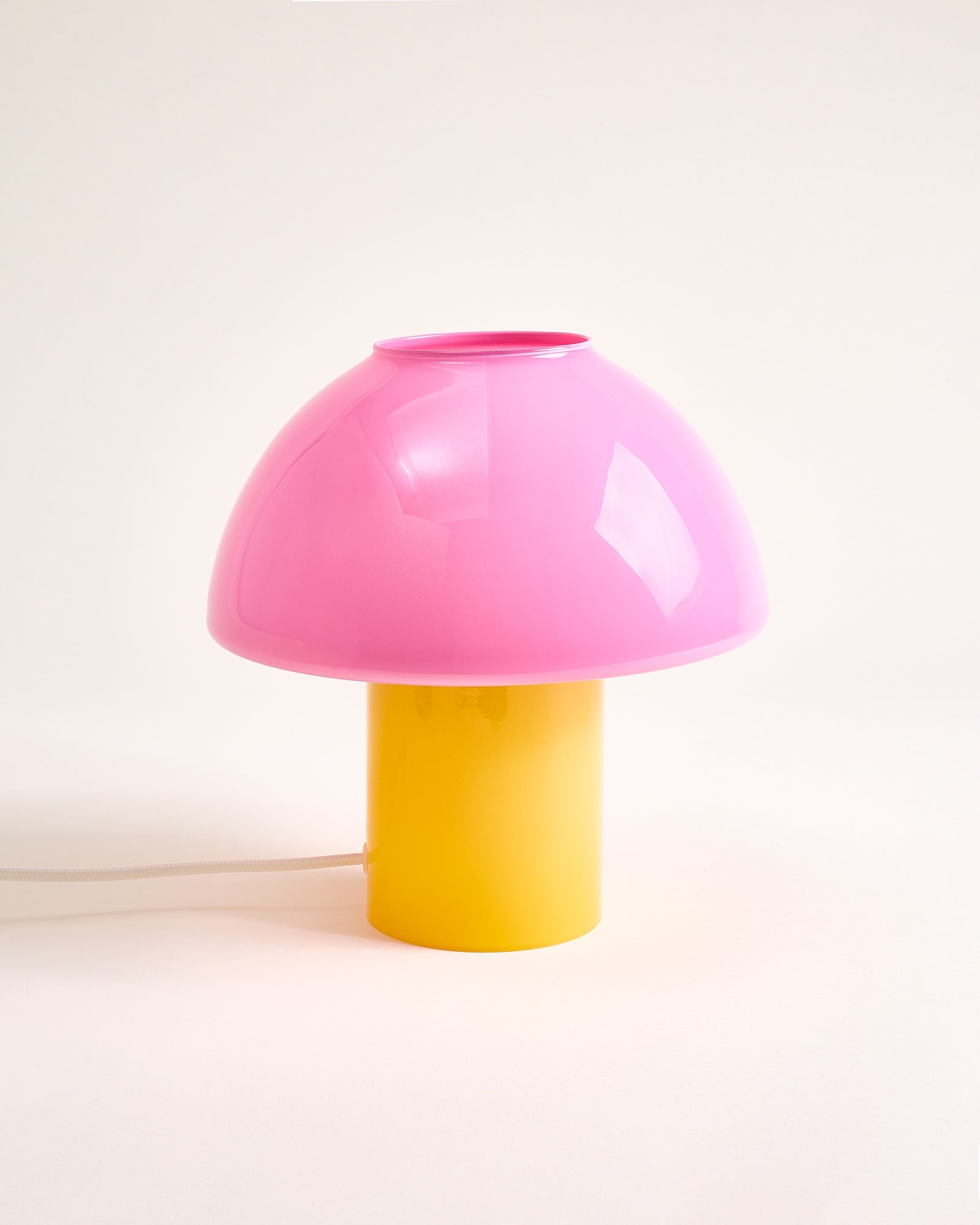 Cogumelo Glaslampe rosa gelb