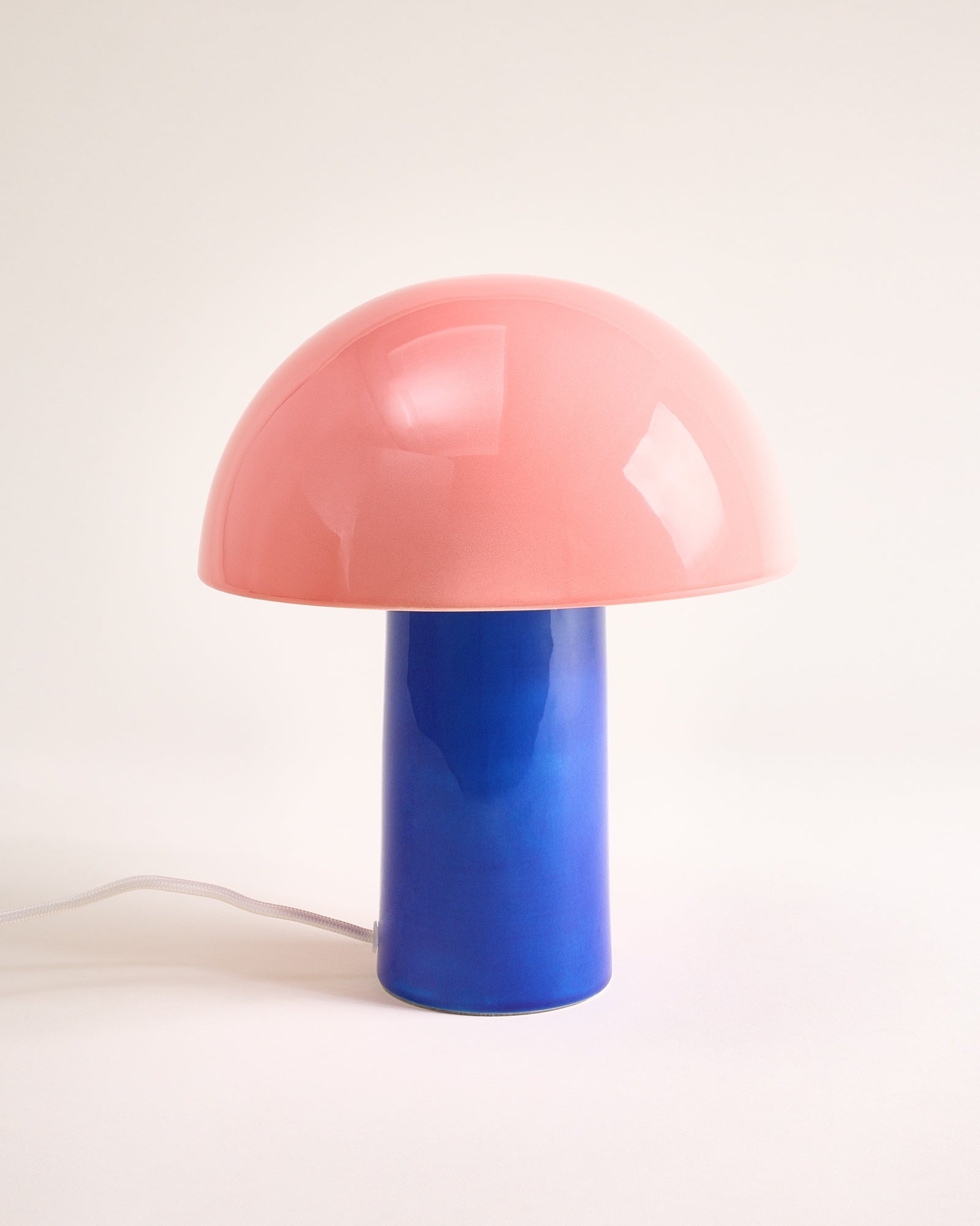Cogumelo Keramiklampe rosa blau