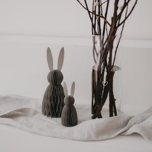 Papierhasen 2er Set grau