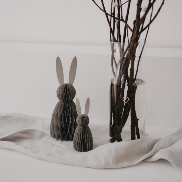 Papierhasen 2er Set grau