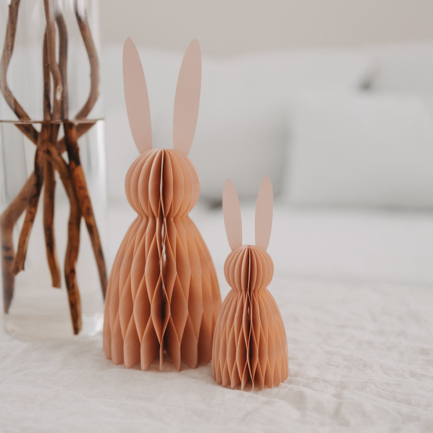 Papierhasen 2er Set peach