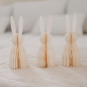 Papierhasen 3er Set klein beige