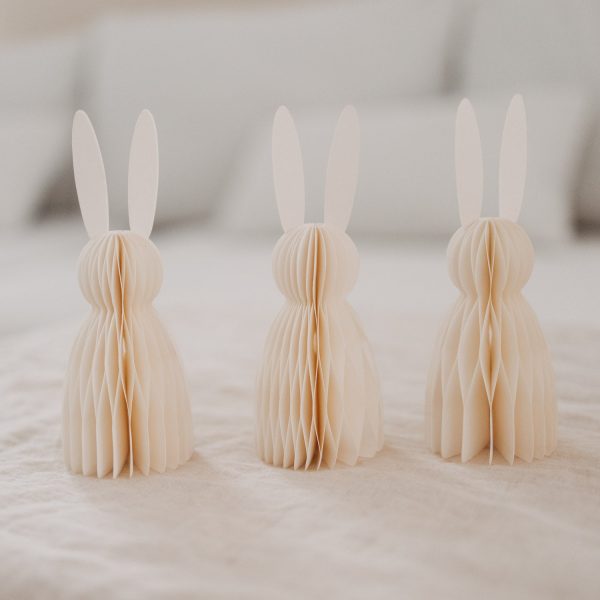 Papierhasen 3er Set klein beige