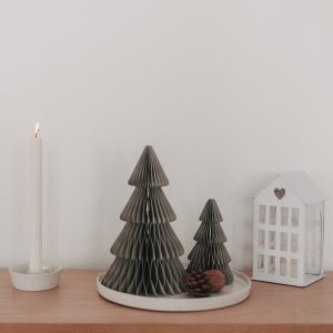 Papiertanne 2er Set grau