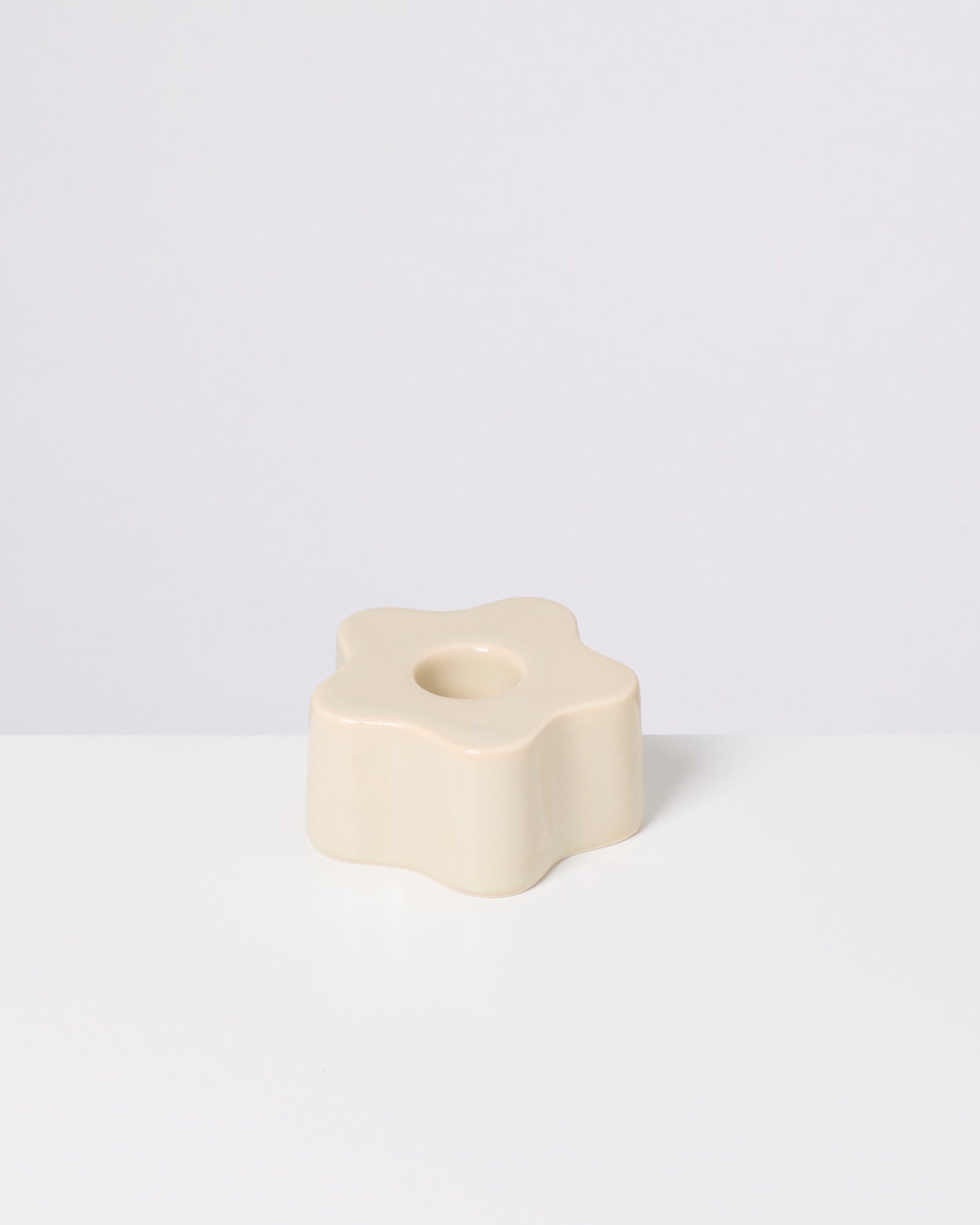 Seia Kerzenhalter flower beige