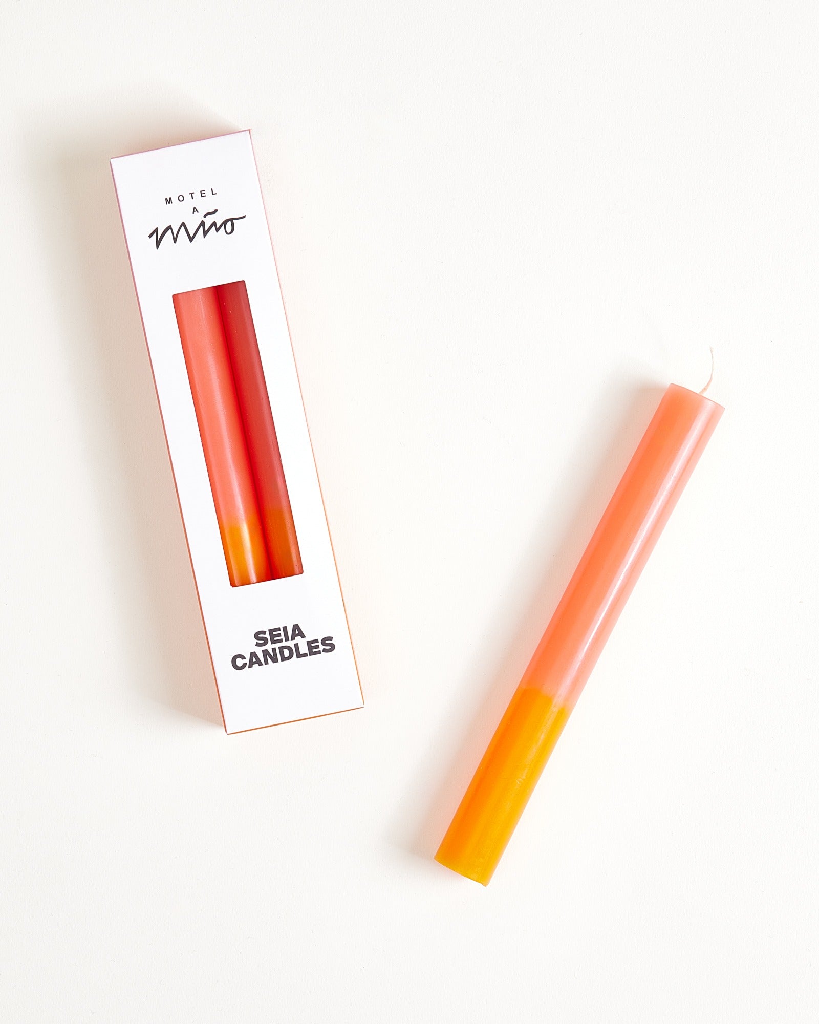 Seia Stabkerze 2er-Set orange rosa