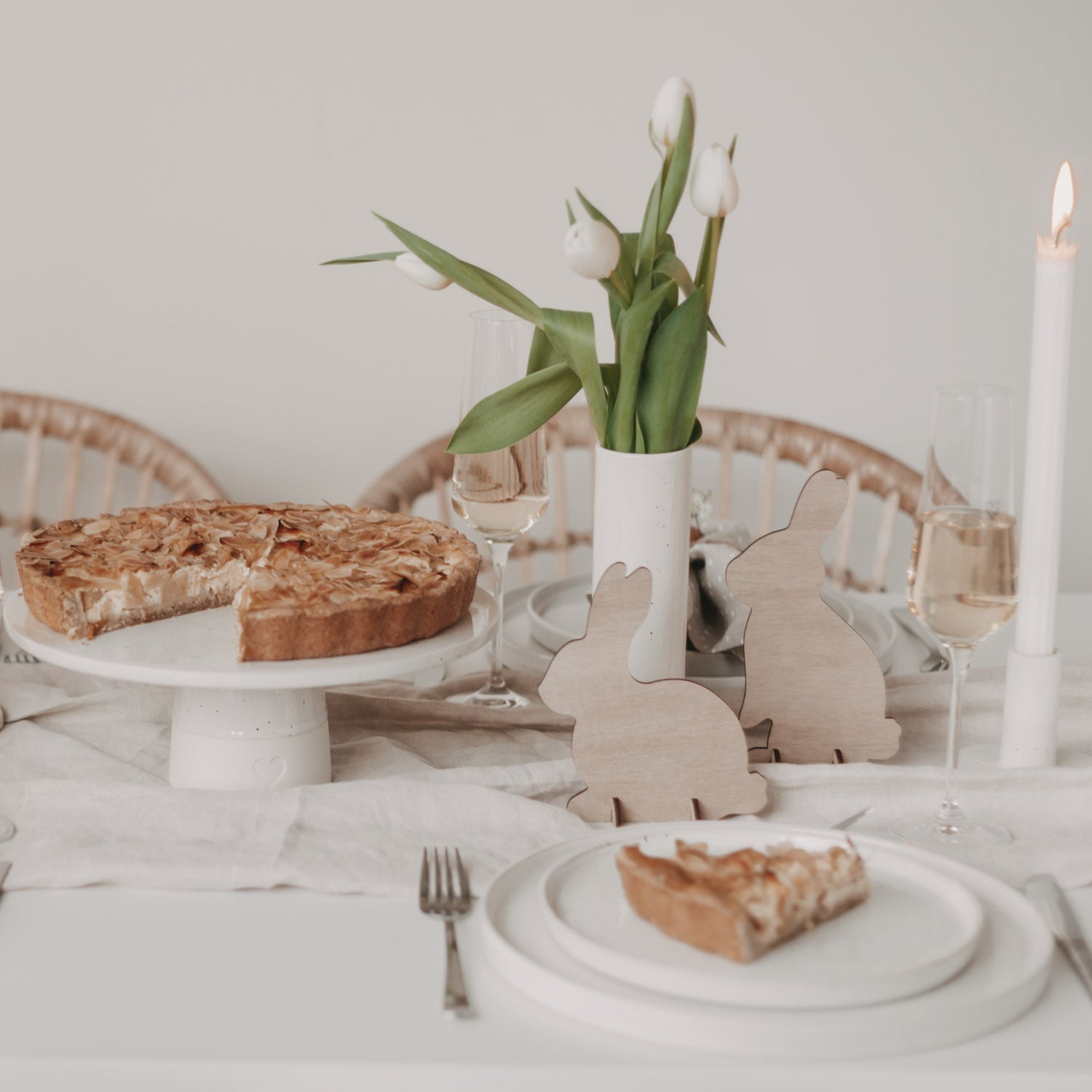 Steckhasen natur 2er Set