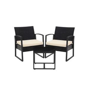 3er-Set Gartenmöbel-Set aus Polyrattan