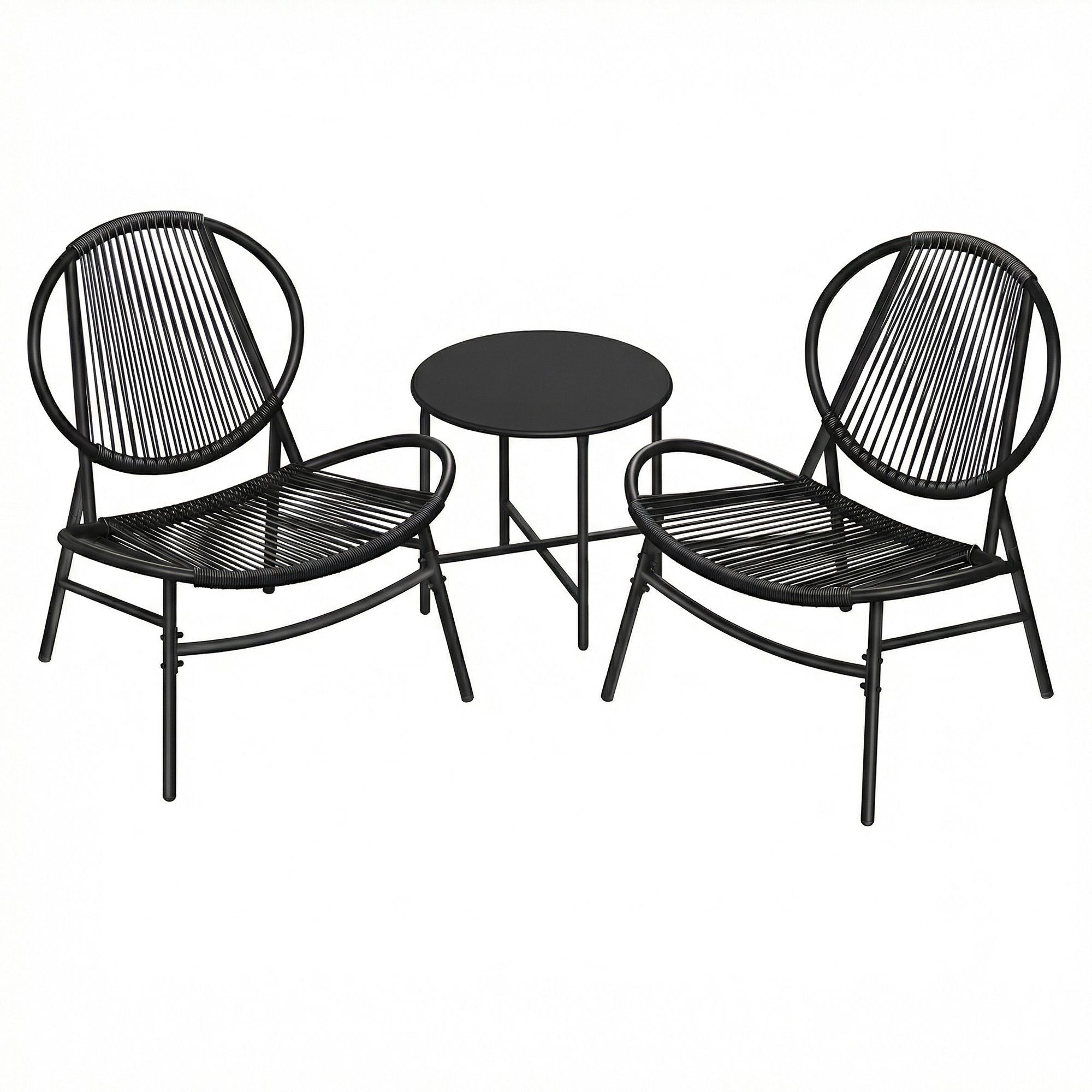 Balkonmöbel 3er Set mit Tisch und 2 Stühlen