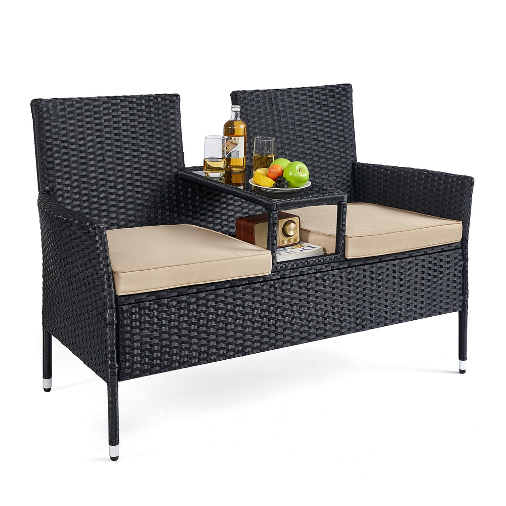 Balkonmöbel aus PE-Polyrattan mit Tisch