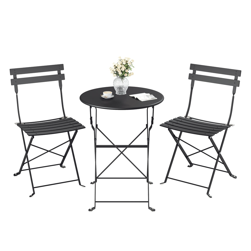 Balkonmöbel Set mit Klapptisch und Klappstühlen