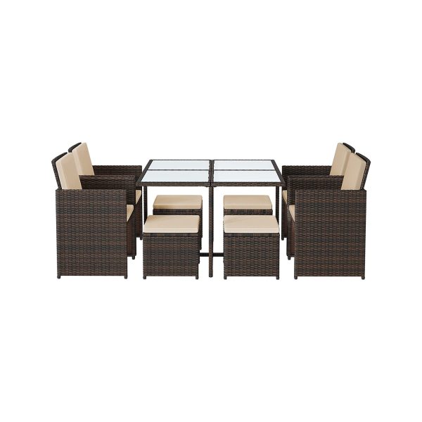 Polyrattan Gartenmöbel 9er-Set