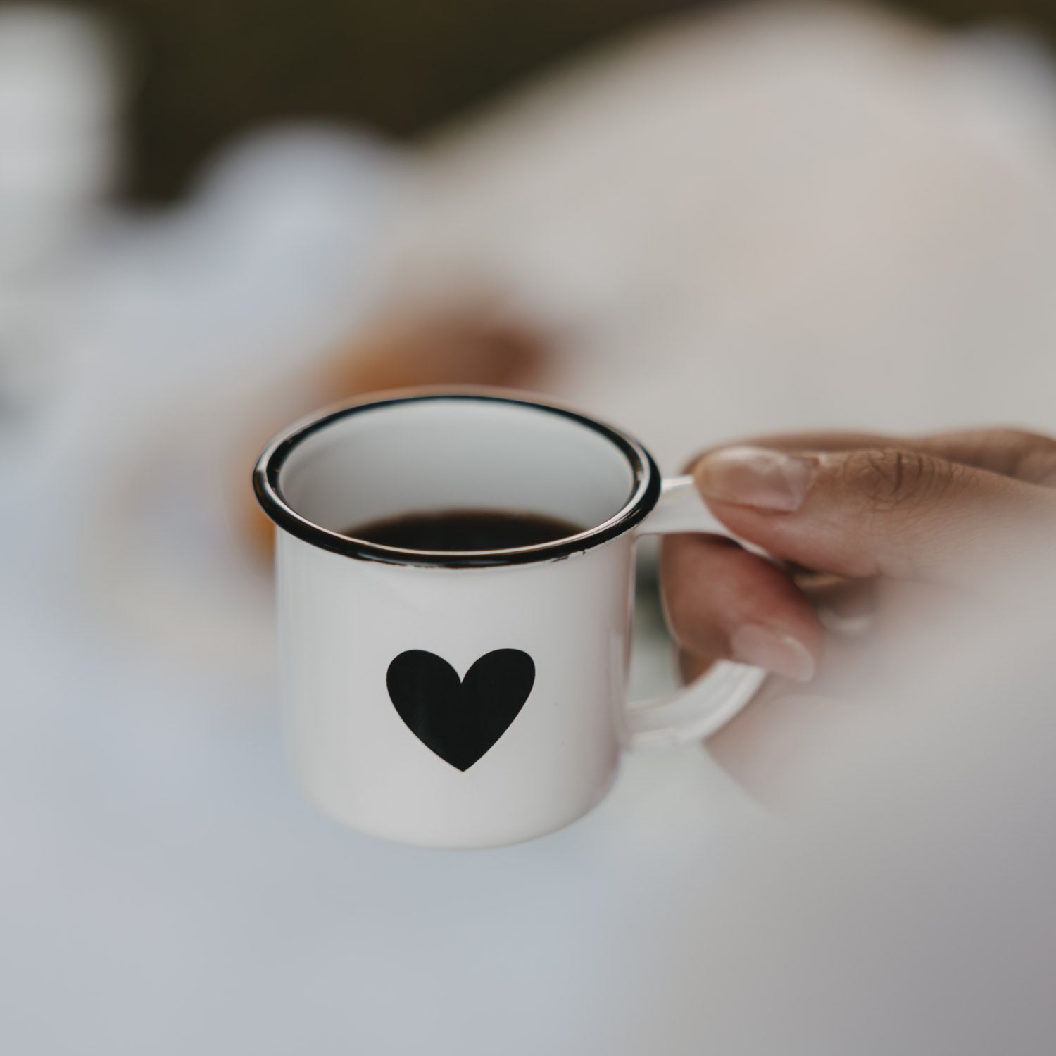 Emaille Espressotasse Herz